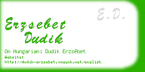 erzsebet dudik business card